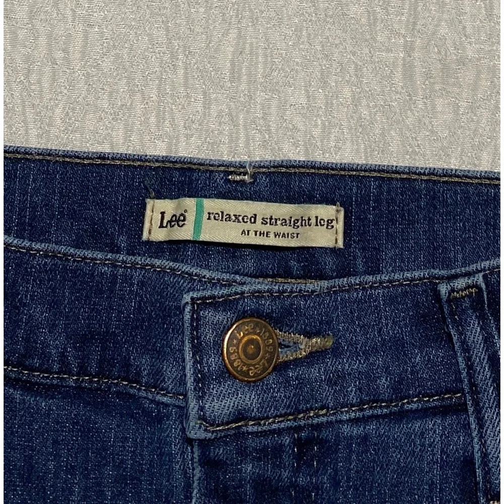 Lee Womens‎ Relaxed Straight Leg Jeans At The Waist Blue Denim Size 6 Medium